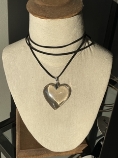 choker heart acrilico