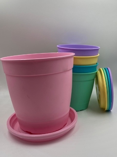 Vaso / pote com prato Aquarela na internet