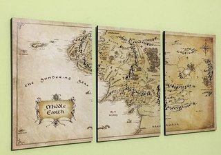 Cuadros - Tríptico Mapa El Señor de los Anillos C - tienda online