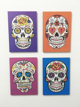Combo 4 cuadros Calaveras Arte Mexicano - comprar online