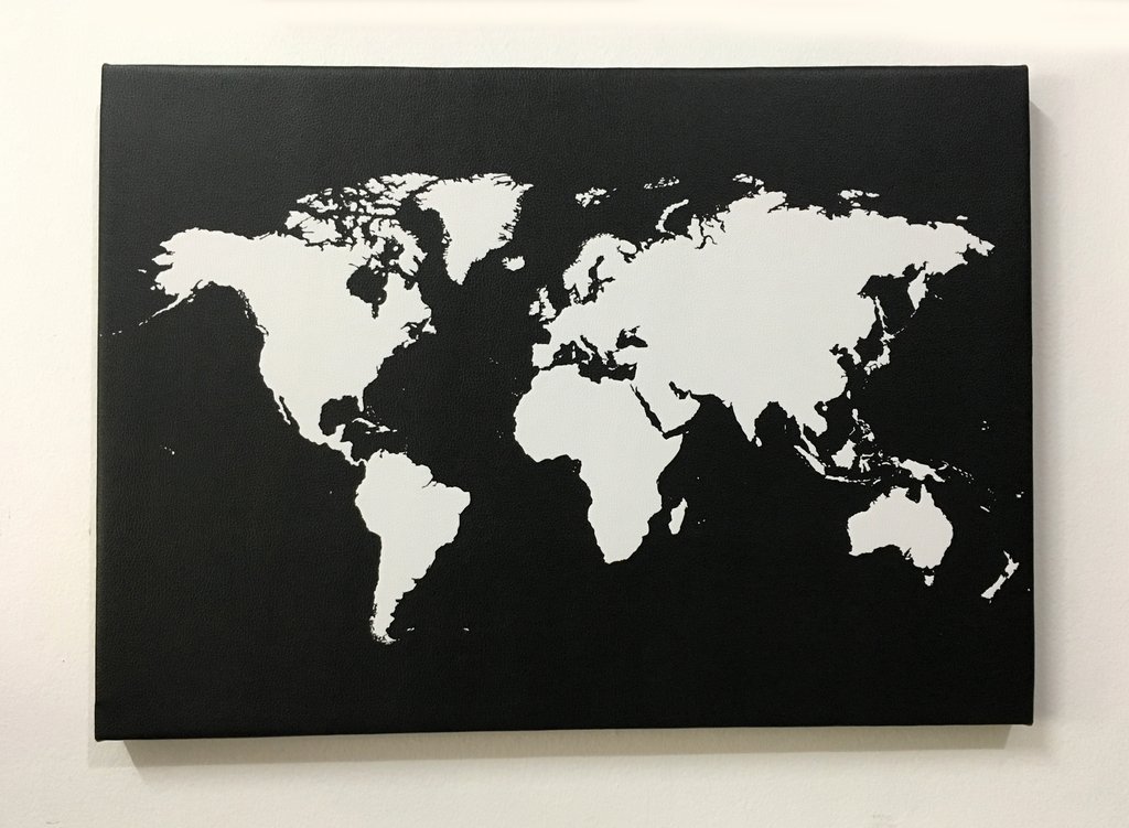 Mapamundi blanco y negro world map art canvas
