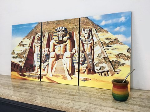 Cuadros - Tríptico Iron Maiden Powerslave pirámides
