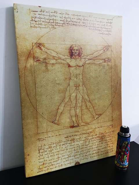 Cuadro El Hombre de Vitruvio de Leonardo Da Vinci en cuerina - comprar online
