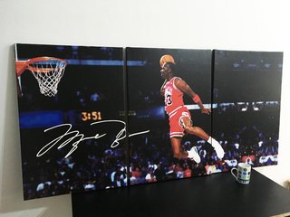 Cuadros - Tríptico Michael Jordan Volcando Chicago Bulls