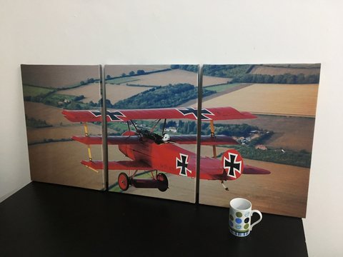 Cuadros - Tríptico Fokker Baron Rojo Primera Guerra Mundial