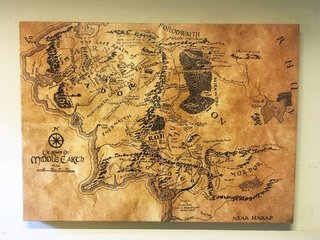 Cuadro Gigante Mapa Tierra Media El Se or de los Anillos 160x110 cm