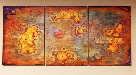 Cuadros - Tríptico Mapa World of Warcraft