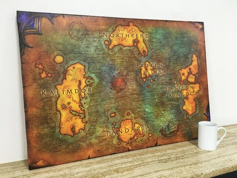 Cuadro Mapa World of Warcraft en cuerina - comprar online