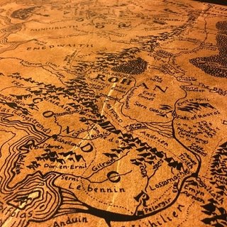 Cuadro Gigante Mapa Tierra Media El Señor de los Anillos 160x110 cm - Deco Delorean