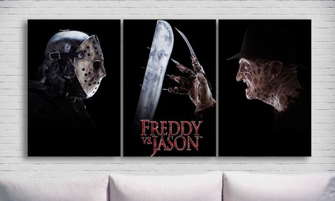 Cuadros - Tríptico Freddy vs Jason - comprar online