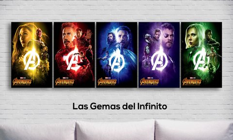 Combo 5 cuadros Avengers: Infinity War - Las gemas del Infinito - comprar online