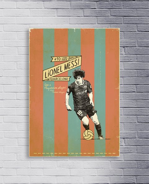 Cuadro vintage Jugadores Messi F023 - comprar online