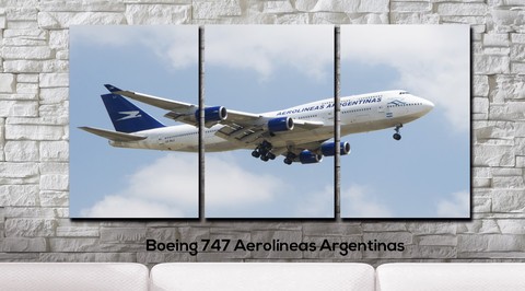 Cuadros - Tríptico Boeing 747 Aerolíneas Argentinas - comprar online