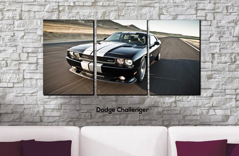 Cuadros - Tríptico Dodge Challenger - comprar online