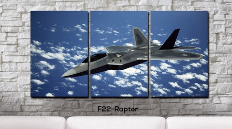 Cuadros - Tríptico F-22 Raptor - comprar online