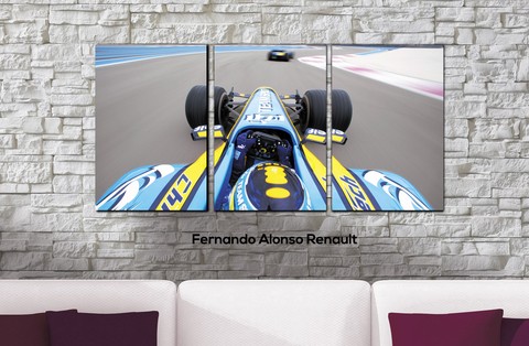 Cuadros - Tríptico Fernando Alonso Renault - comprar online