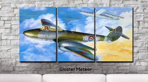Cuadros - Tríptico Gloster Meteor - comprar online