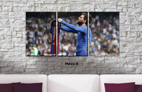 Cuadros - Tríptico Messi 9 - comprar online
