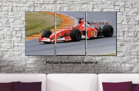 Cuadros - Tríptico Michael Schumacher Ferrari 2 - comprar online