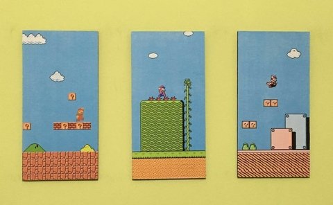 Cuadros - Tríptico Super Mario Bros 60x40 cm