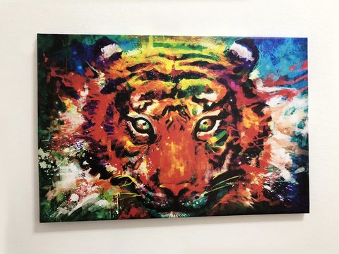 Cuadro Pintura Tigre de Colores - comprar online