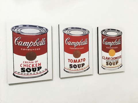 Cuadros - Tríptico Andy Warhol Sopa Campbell - comprar online