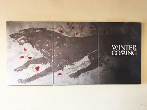 Cuadros - Tríptico Game of Thrones Casa Stark Winter is Coming - comprar online