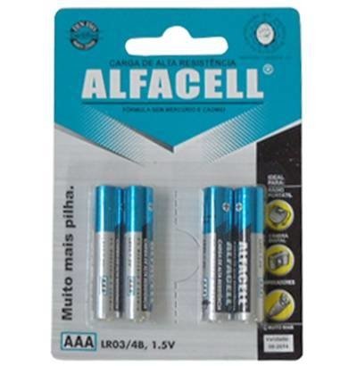 Pilha Alfacell Alcalina AAA 1,5V com 04 unidades - comprar online