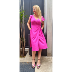 Vestido lino lurex elastizado chicas del cable fucsia - tienda online