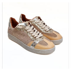 Zapatilla Urbana Glitter beige