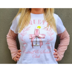 Remera estampada Coquette blanco manga larga plumetí en internet