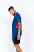 Remera Dry Fit INDIA - Azul c/rojo