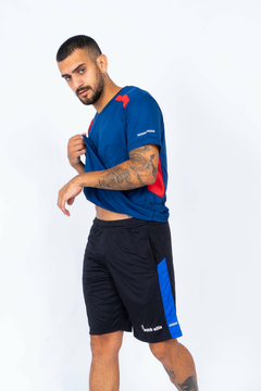 Remera Dry Fit INDIA - Azul c/rojo - tienda online