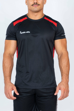 Remera Dry Fit INDIA - Negra C/Rojo