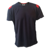 Camiseta Entrenamiento Rugby Eurotech Negra Con Rojo