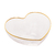 Bowl de coração de vidro borossolicato com borda dourada 12cm