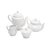 Conjunto 4 peças porcelana Durable para chá e café alto relevo - Wollf na internet