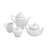 Conjunto 4 peças porcelana Durable para chá e café alto relevo - Wollf - Ateliê Sweet Home