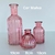 Vaso mini de vidro canelado Cinza 19cm - loja online