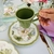 Xícara de chá + pires Flores Coloridas Scalla - Ateliê Sweet Home