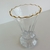 Vaso vidro Canelado Filetado Dourado 22x13cm