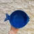 Petisqueira peixe em cerâmica Ocean azul 20x14cm