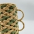 Vaso Decorativo fibra natural verde e bege 20cm - Ateliê Sweet Home