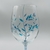 Taça Vinho Tinto Pintura Folhas Azul 550ml vidro - loja online