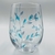 Copo vidro Pintura Folhas Azul 500ml - loja online