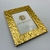 Porta retrato mdf borda textura amassado Dourado 25x20cm - Ateliê Sweet Home