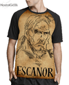 Camisa Raglan Escanor Procurado Estampa Total Frente