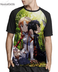 Camisa Raglan Asuna e Kirito