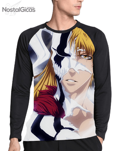 Camisa Manga Longa Raglan Ichigo Hollow Bleach Estampa Total