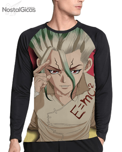 Camisa Manga Longa Raglan Senku Dr. Stone Estampa Total MOD.2 - comprar online